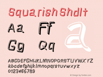 Squarish ShdIt Version 0.272 Font Sample