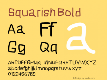 Squarish Bold Version 0.272 Font Sample