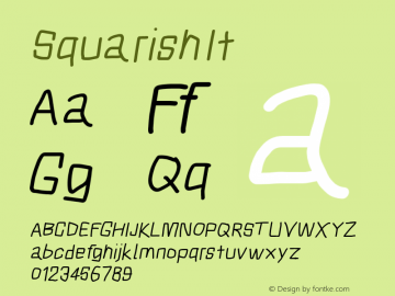 Squarish It Version 0.272 Font Sample