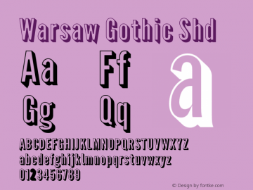 Warsaw Gothic Shd Version 1.56 Font Sample