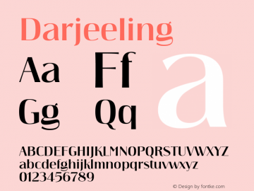 Darjeeling ☞ Version 1.000;com.myfonts.easy.facetype.darjeeling.plain.wfkit2.version.3oVg图片样张