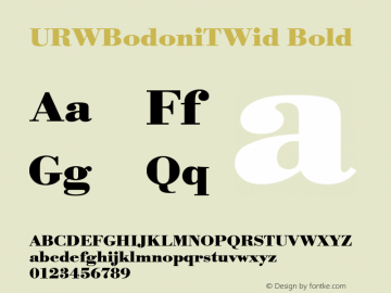 URWBodoniTWid Bold Version 001.005 Font Sample