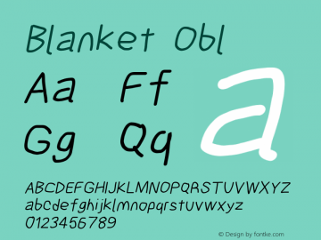 Blanket Obl Version 0.9 Font Sample