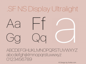 .SF NS Display Ultralight 11.0d39e1 Font Sample