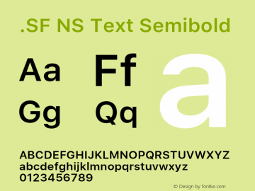 .SF NS Text Semibold 11.0d54e1 Font Sample