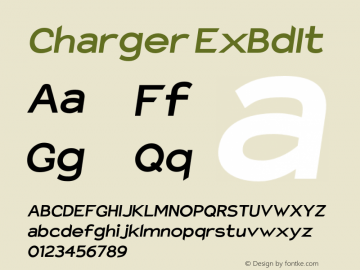 Charger ExBdIt Version 0.99 Font Sample