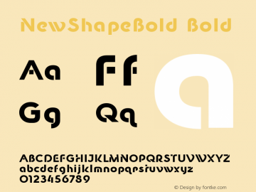 NewShapeBold Bold Version 1.000 Font Sample