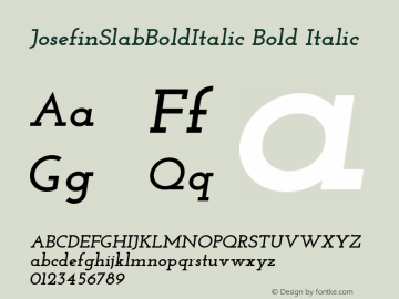 JosefinSlabBoldItalic Bold Italic Version 1.0图片样张