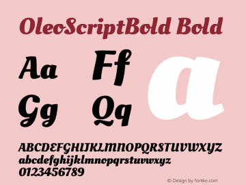 OleoScriptBold Bold Version 1.002图片样张