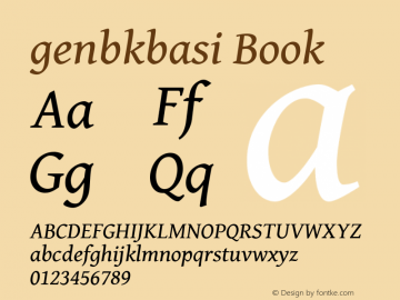 genbkbasi Book Version 1.100 Font Sample