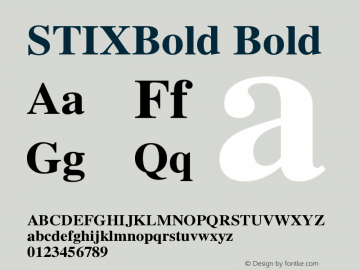 STIXBold Bold Version 1.1.0 Font Sample