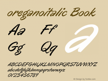 oreganoitalic Book Version 1.000 Font Sample