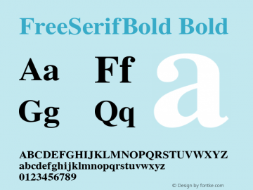 FreeSerifBold Bold Version 0412.2268图片样张