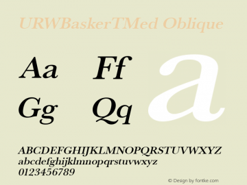 URWBaskerTMed Oblique Version 001.005 Font Sample