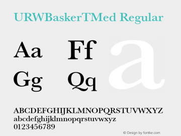 URWBaskerTMed Regular Version 001.005 Font Sample