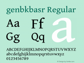 genbkbasr Regular Version 1.100 Font Sample
