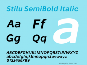 Stilu SemiBold Italic Version 1.200;PS 001.200;hotconv 1.0.88;makeotf.lib2.5.64775图片样张