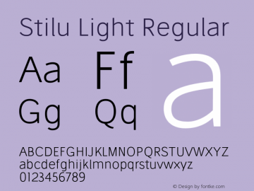 Stilu Light Regular Version 1.200;PS 001.200;hotconv 1.0.88;makeotf.lib2.5.64775 Font Sample