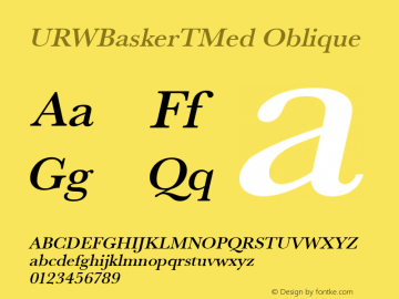 URWBaskerTMed Oblique Version 001.005 Font Sample