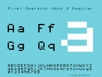 Pixel Operator Mono 8 Regular 2016.04.25图片样张
