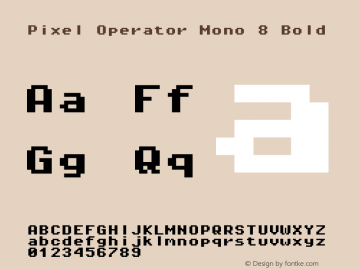 Pixel Operator Mono 8 Bold 2016.04.25图片样张