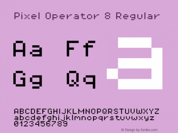 Pixel Operator 8 Regular Version 1.5.0 (October 25, 2015) Font Sample