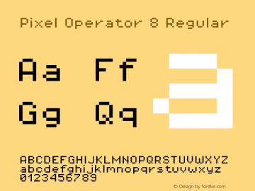 Pixel Operator 8 Regular 2016.04.25 Font Sample