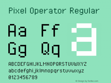 Pixel Operator Regular Version 1.4.2 (September 30, 2015) Font Sample