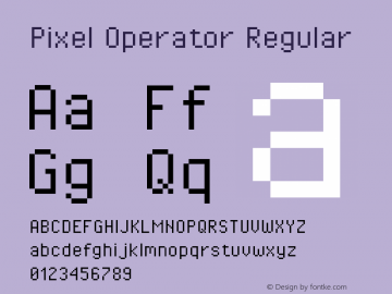 Pixel Operator Regular 2016.04.25 Font Sample