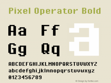 Pixel Operator Bold 2016.04.25 Font Sample
