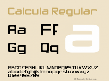Calcula Regular Version 1.00 May 23, 2005, initial release图片样张