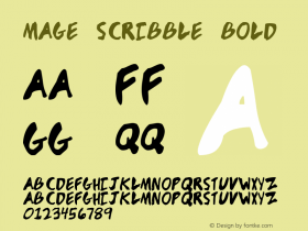 Mage Scribble Bold Unknown Font Sample