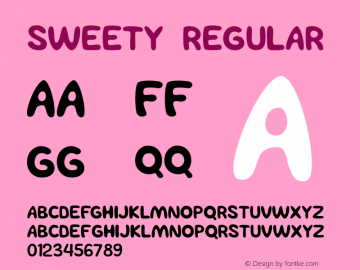Sweety Regular Version 1.0 Font Sample