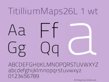 TitilliumMaps26L 1 wt Unknown图片样张