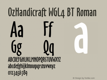 OzHandicraft WGL4 BT Roman Version 2.00 Bitstream WGL4 Set图片样张