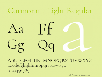 Cormorant Light Regular Version 2.002图片样张