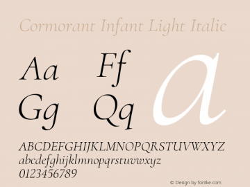 Cormorant Infant Light Italic Version 2.001 Font Sample