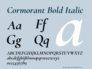 Cormorant Bold Italic Version 2.001图片样张