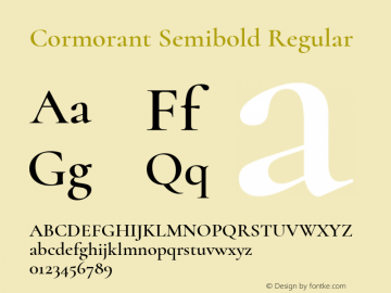 Cormorant Semibold Regular Version 2.002 Font Sample