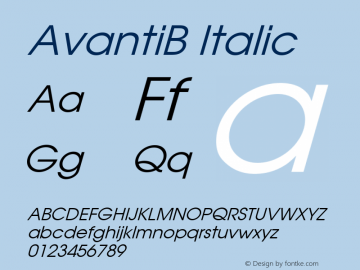 AvantiB Italic 001.001图片样张