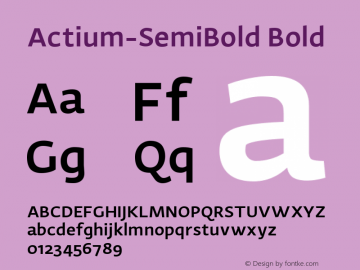 Actium-SemiBold Bold Version 1.002 Font Sample
