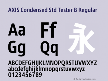 AXIS Condensed Std Tester B Regular Version 1.021;PS 2.007;hotconv 1.0.50;makeotf.lib2.0.16970; TT 0.93图片样张