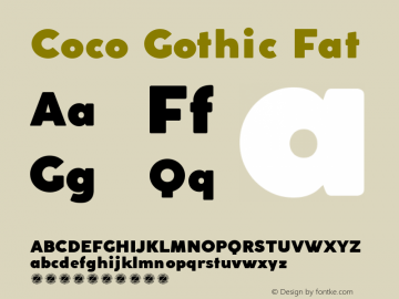 Coco Gothic Fat Version 2.001 Font Sample
