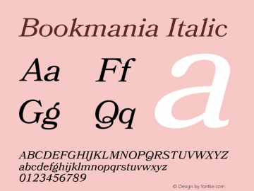 Bookmania Italic Version 1.001图片样张