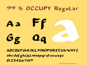 99 % OCCUPY Regular Version 1 Font Sample