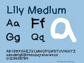 Lily Medium Version 001.000 Font Sample