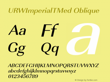 URWImperialTMed Oblique Version 001.005 Font Sample