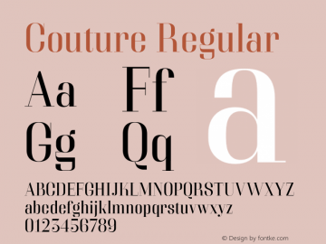 Couture Regular Version 1.000;PS 001.000;hotconv 1.0.70;makeotf.lib2.5.58329;com.myfonts.easy.positype.couture.regular.wfkit2.version.4meb图片样张