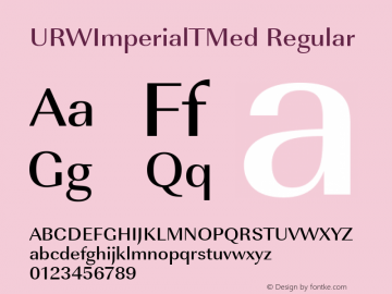 URWImperialTMed Regular Version 001.005 Font Sample