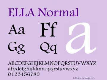 ELLA Normal 1.0 Font Sample